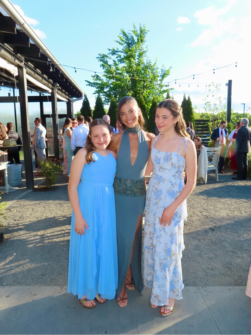 Halter Neck Embellished Waist Maxi Dress in Slate Blue - Picture 2 of 5